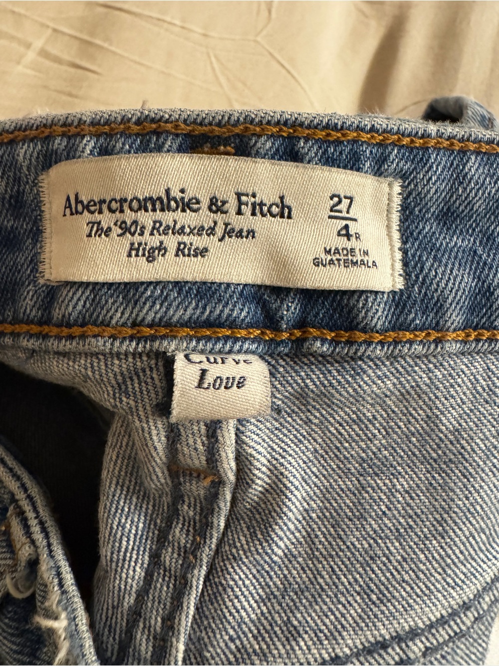 Abercrombie & Fitch The 90’s Relaxed Jean High Rise - Medium, Curve Love Size 27 - Picture 7 of 9